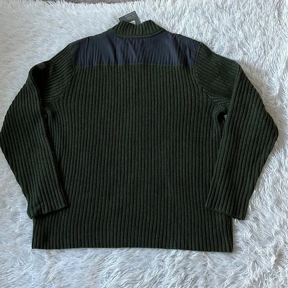 EDDIE BAUER 1/4 ZIP SWEATER MR FIELD GUIDE HEATHER GREEN SIZE 2XL